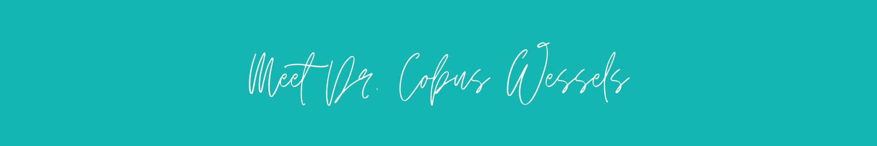 Meet Dr. Cobus Wessels